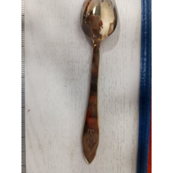 VTG Circa 1940 Royal Buddha Spoons Set of 6 Tea Spoons Bronze Ware Hand Crafted - Picture 9 of 9